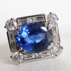 Sapphires 11 Carat Earrings in 18 Carat White Gold and Diamonds