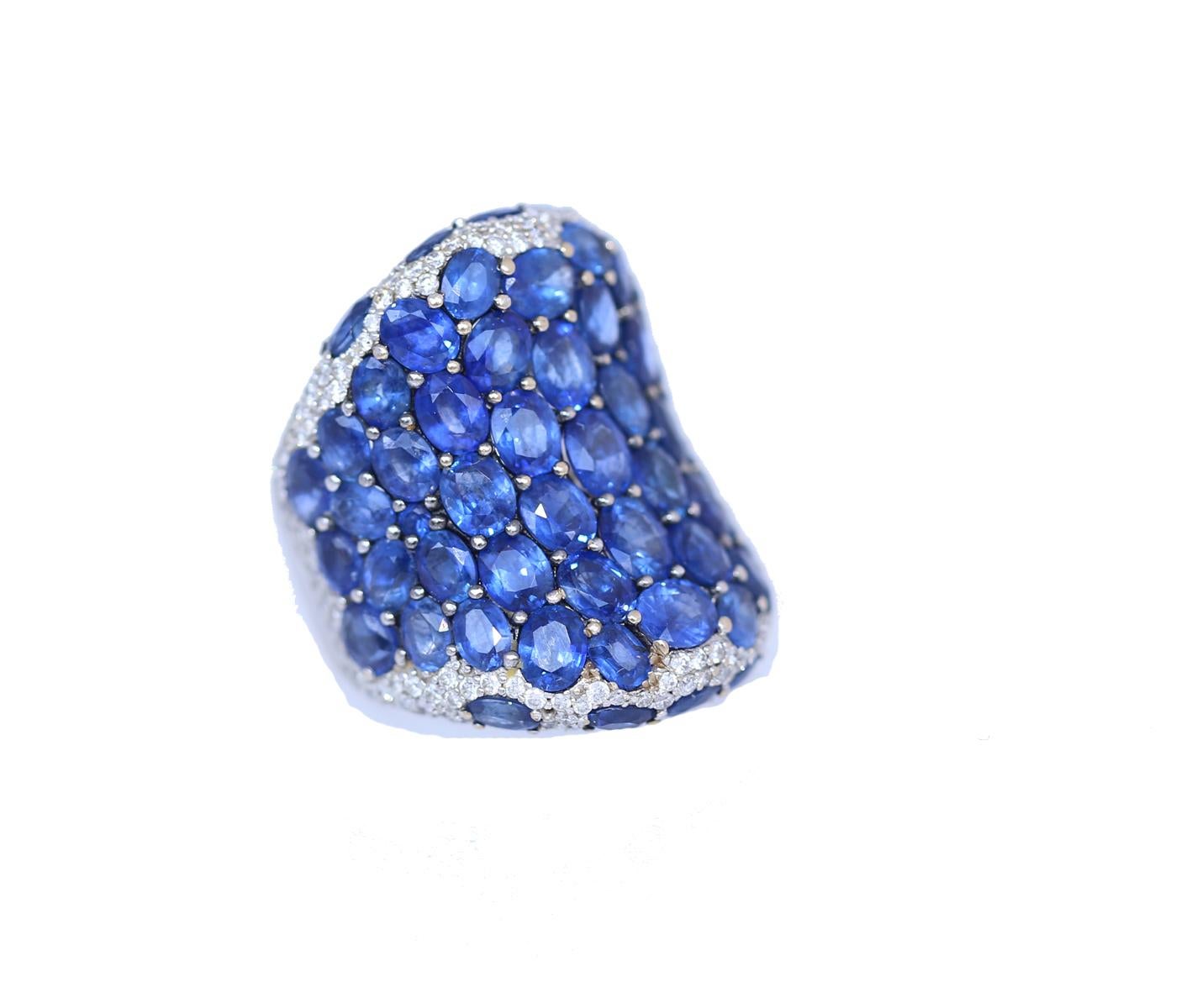 Saphire 17 Karat Diamanten Mode-Ring 18K Weißgold, 2000 im Angebot 2