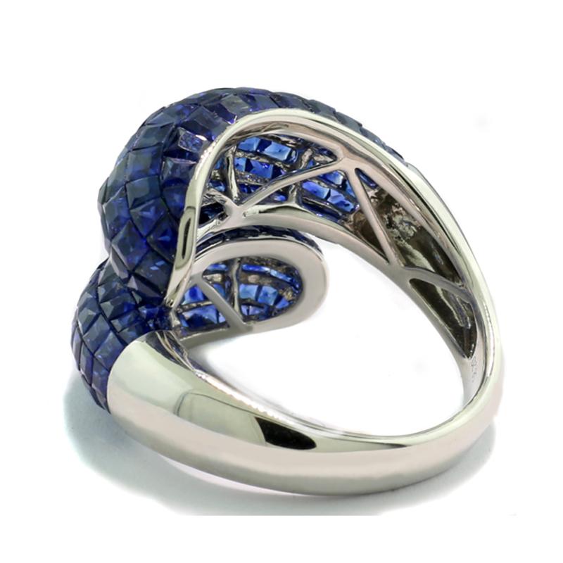 Saphir 8,20 Karat Ring 18Kt Weißgold ALGT zertifiziert im Angebot 1