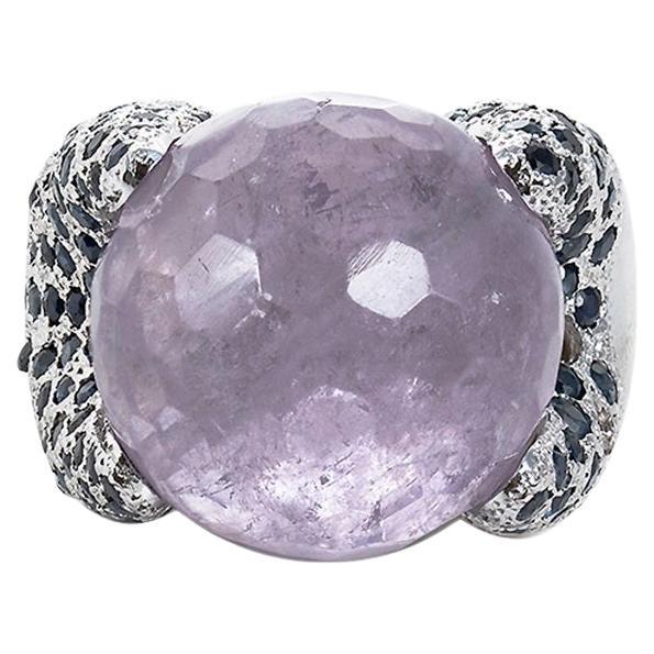 Sapphires and Amethyste White Gold Ring For Sale
