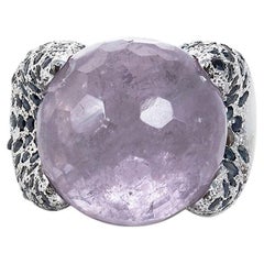 Sapphires and Amethyste White Gold Ring