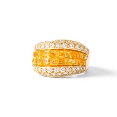 Sapphires and Diamond Gold Ring