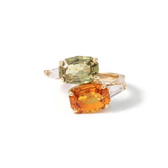 Sapphires and Diamond Gold Ring