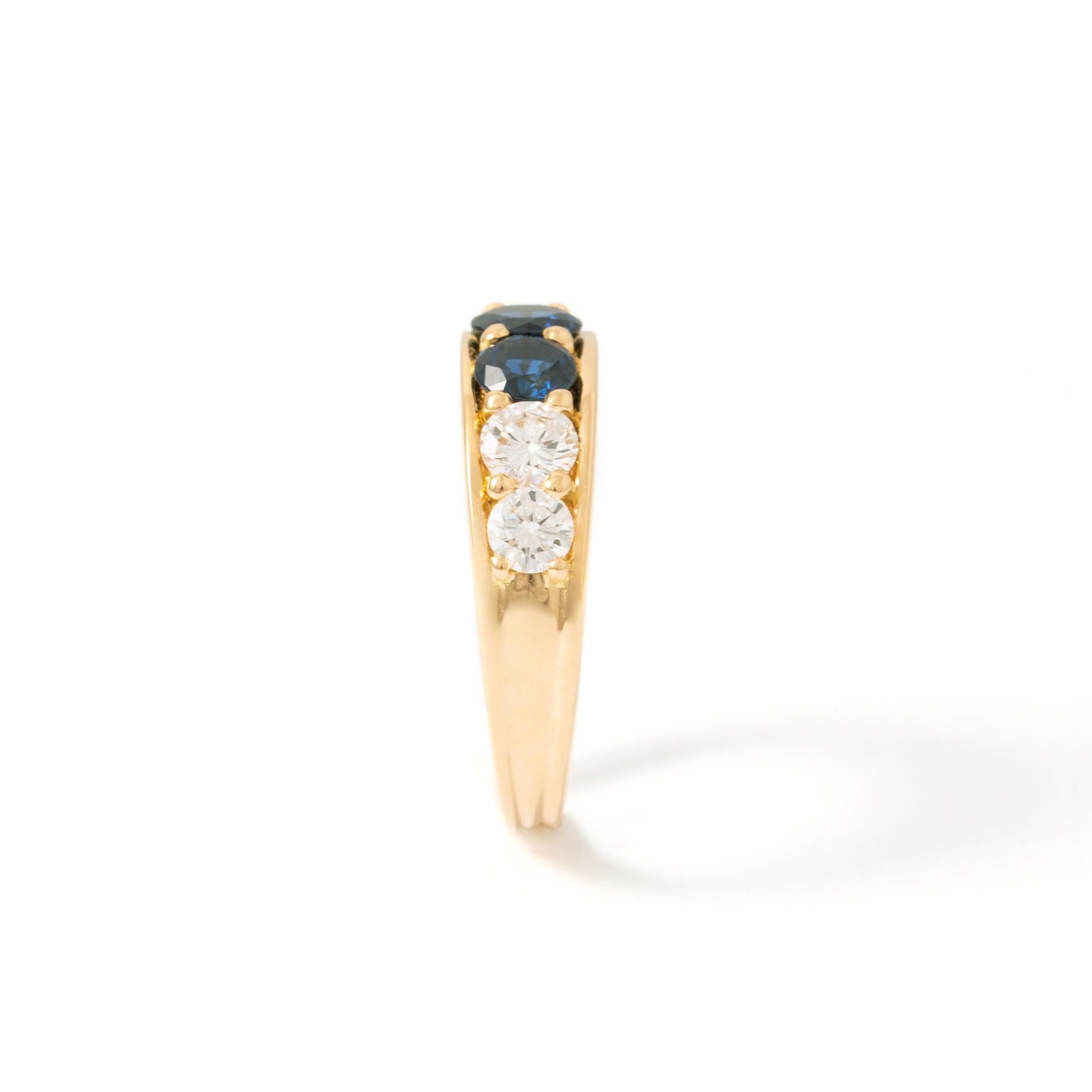 Sapphires and Diamond Gold Ring For Sale 1