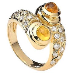 Bague en or, saphir jaune et diamant