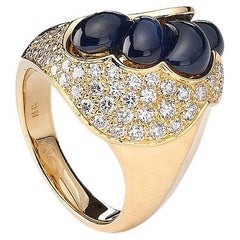 Sapphires and Diamond Gold Ring