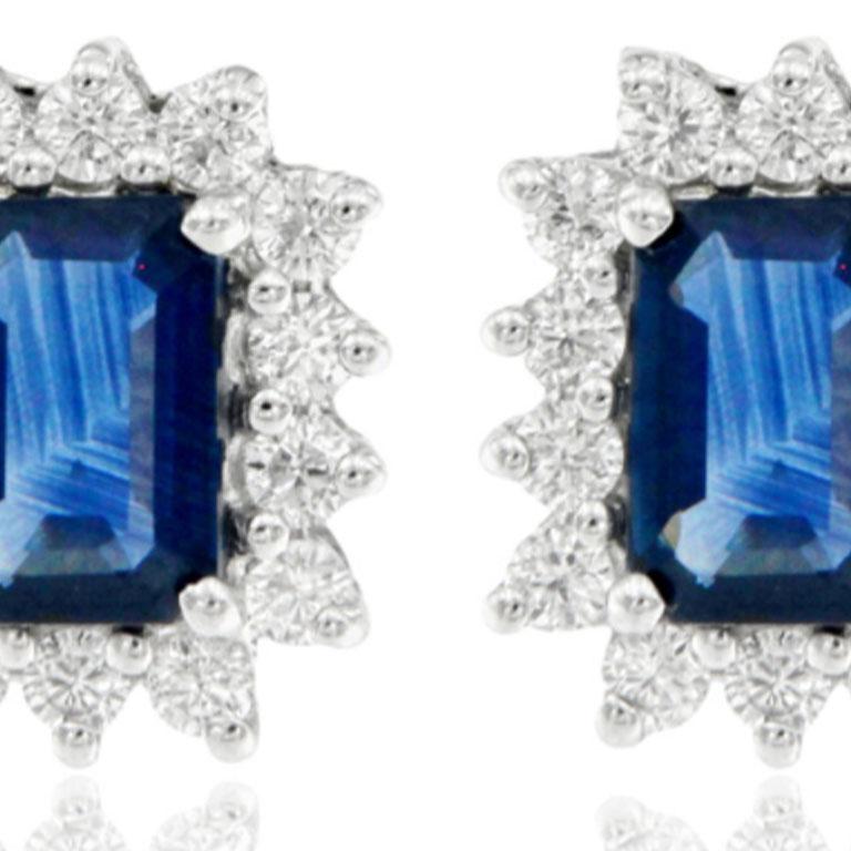 Classical Greek Sapphires and diamonds earrings For Sale
