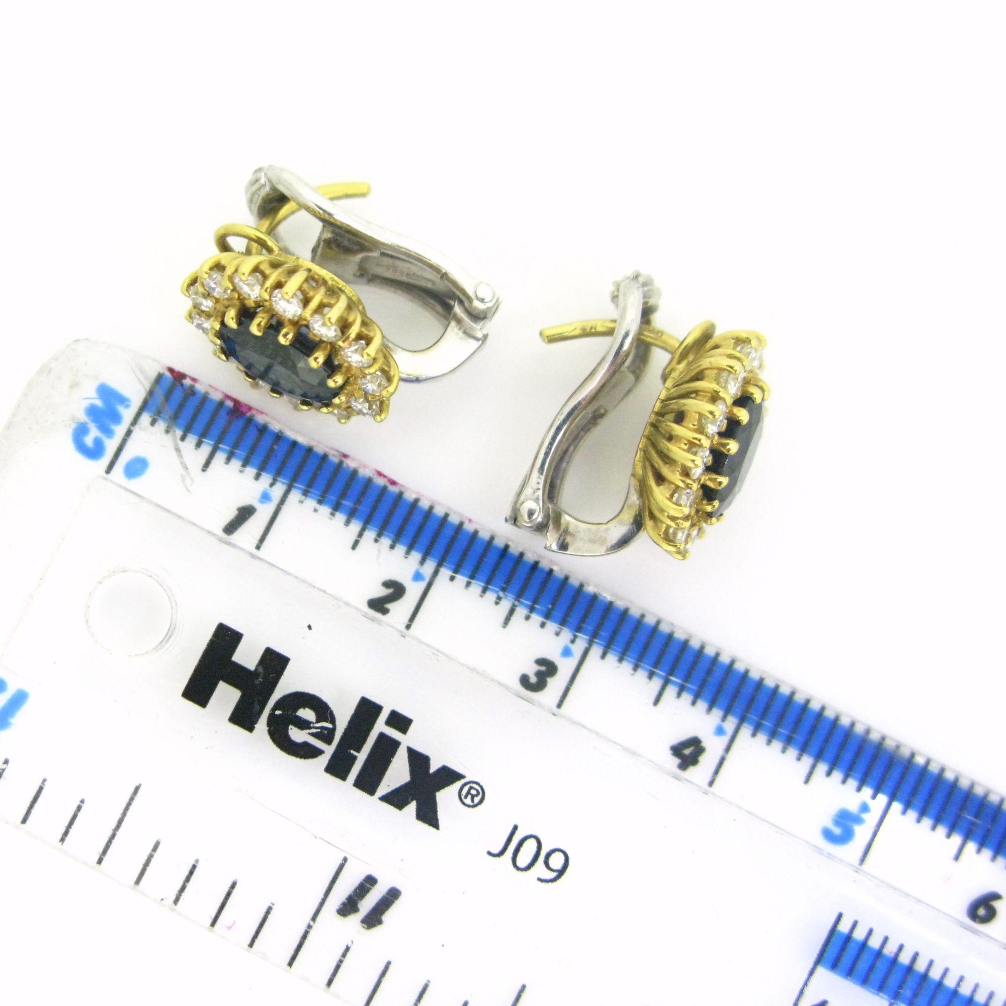 Sapphires and Diamonds Gold Earrings For Sale 1