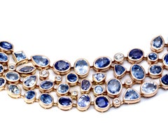 Ceylon sapphires (100 ct approx.), diamonds (8 ct), rose gold.