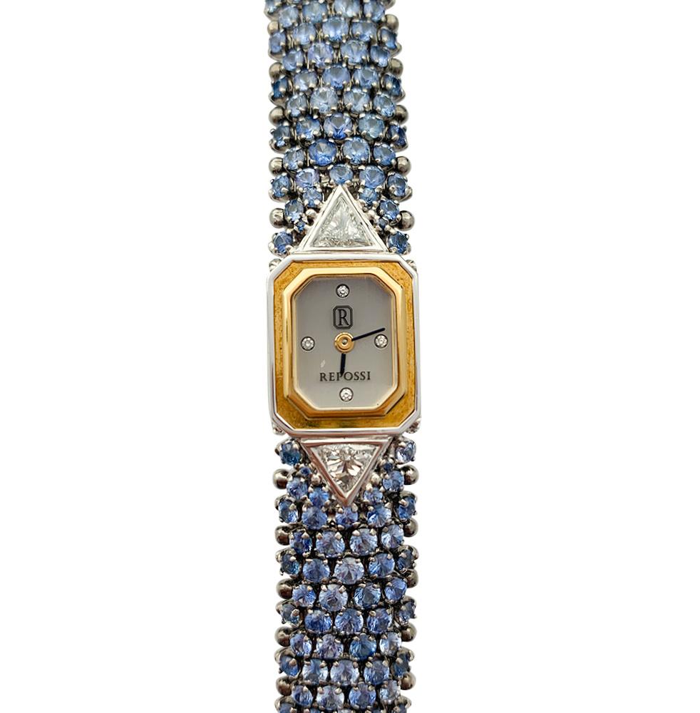 Brilliant Cut Sapphires and Diamonds Repossi Watch For Sale