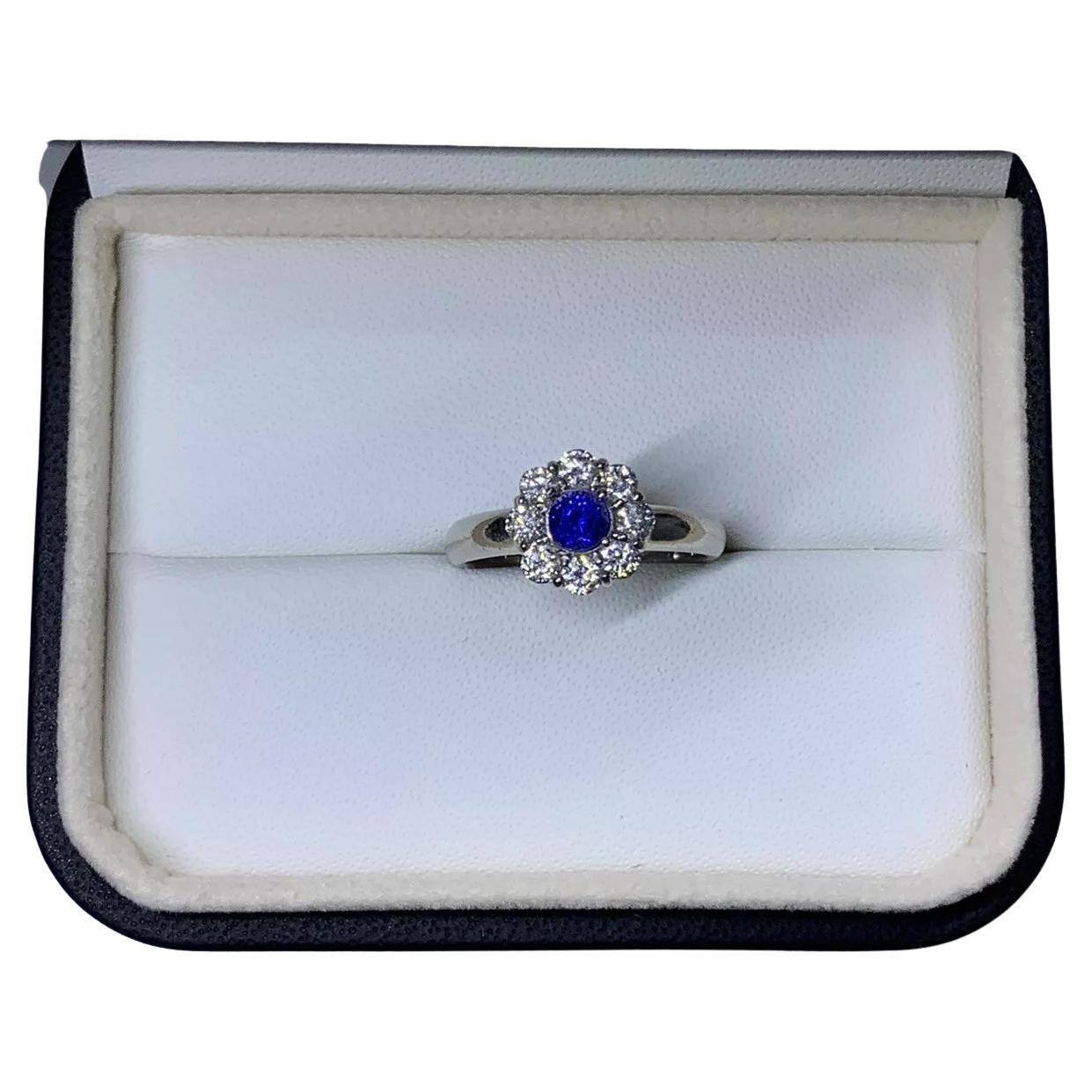 Saphirs de Ceylan bleu royal naturel non traité, poids total de 0,50 carat. en vente