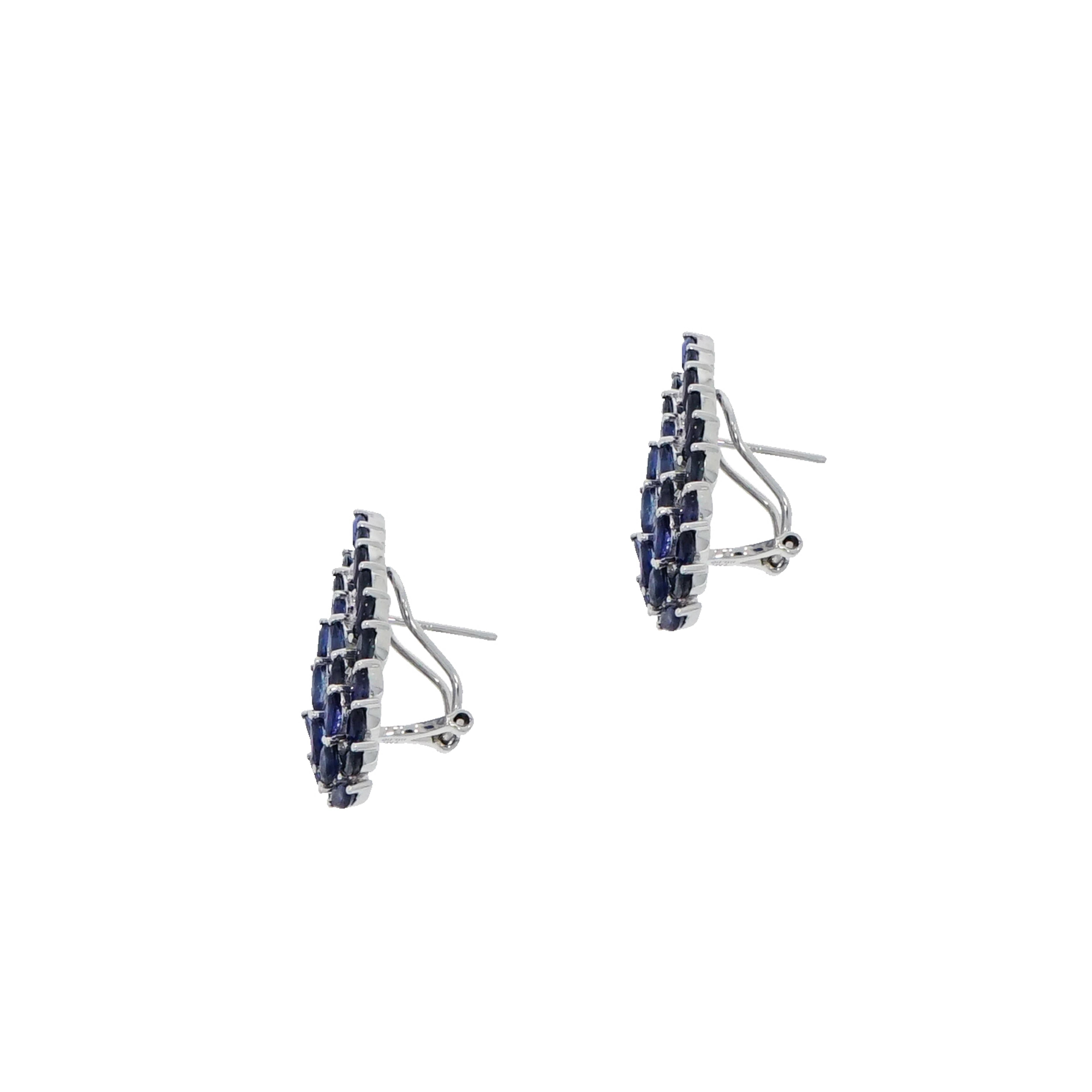 Complement your outfit with some sparkles and shine!!!. 
Our bestselling Sapphires Climber Earrings, crafted in 18k white gold and 6.68 carats of marquise shaped sapphires will help you to achieve that dazzling look! 