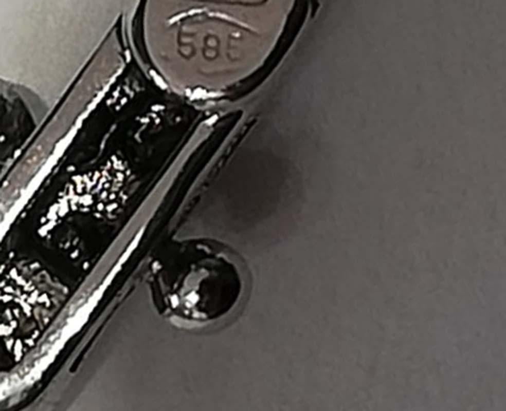 Sapphires, Diamonds, 14 Karat White Gold Tennis Necklace. For Sale 1