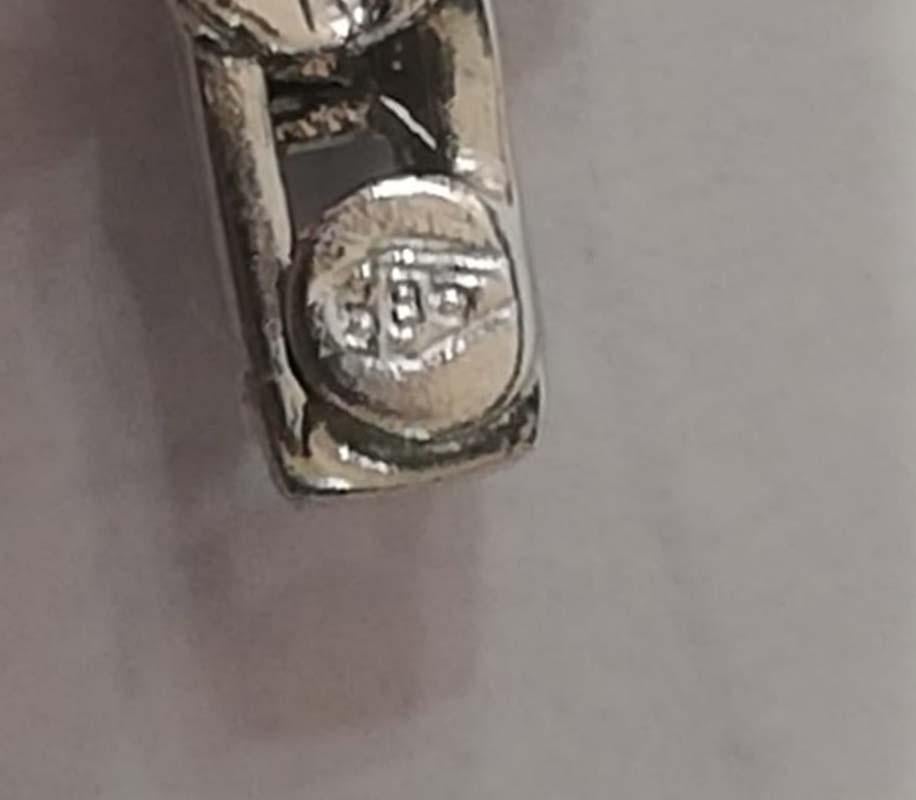 Sapphires, Diamonds, 14 Karat White Gold Tennis Necklace For Sale 1