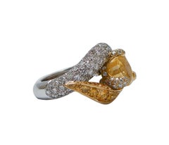 Sapphires, Diamonds, 18 Karat White and Rose Gold Ring.