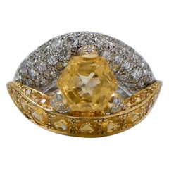 Saphire, Diamanten, Ring aus 18 Karat Weiß- und Roségold.