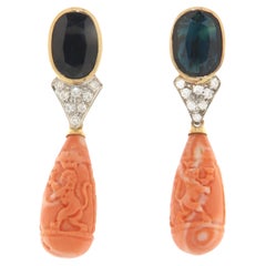 Coral Drop Earrings