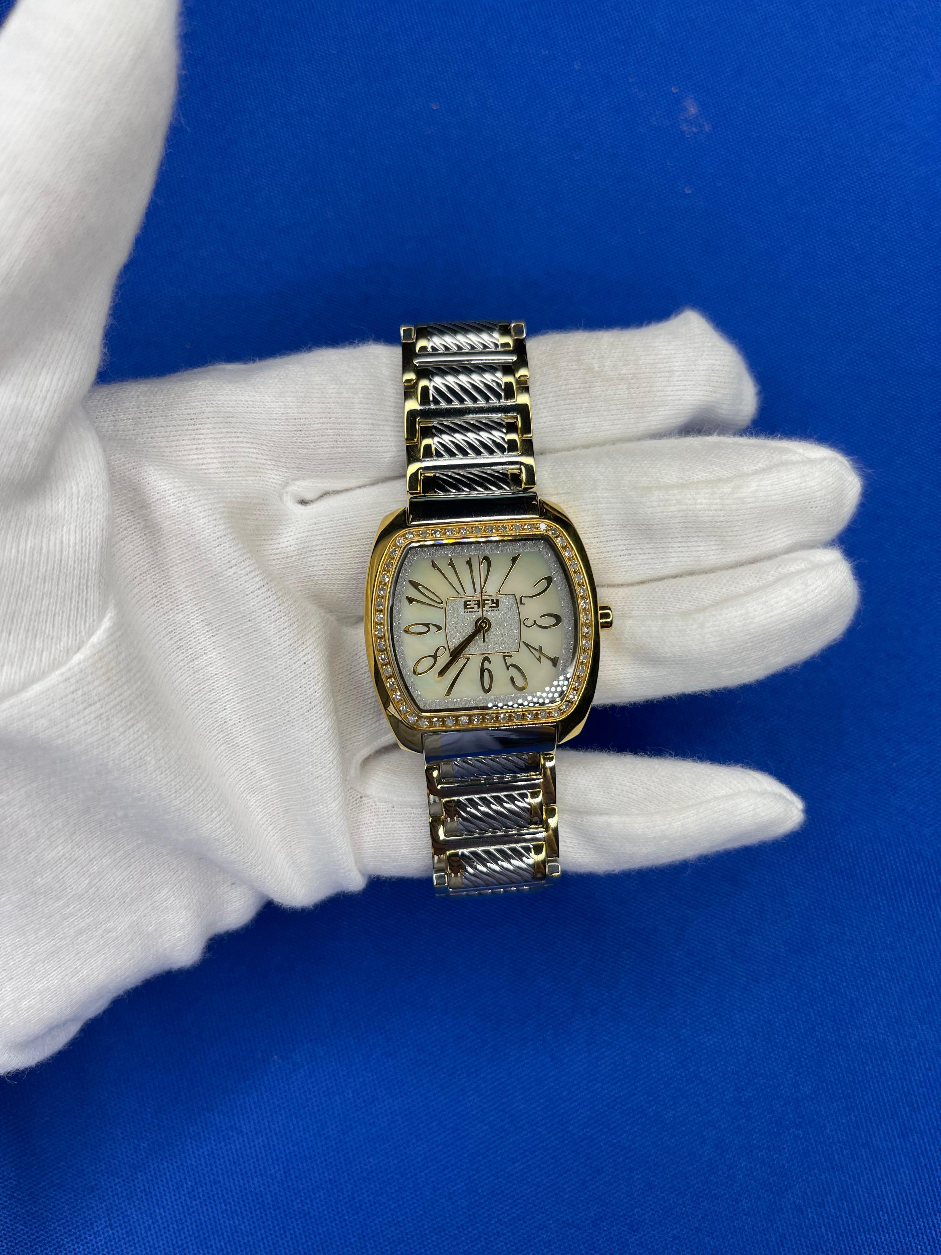 Saphire & Diamanten Pave Zifferblatt Luxus Schweizer Quarz Exotische Uhr (Moderne) im Angebot