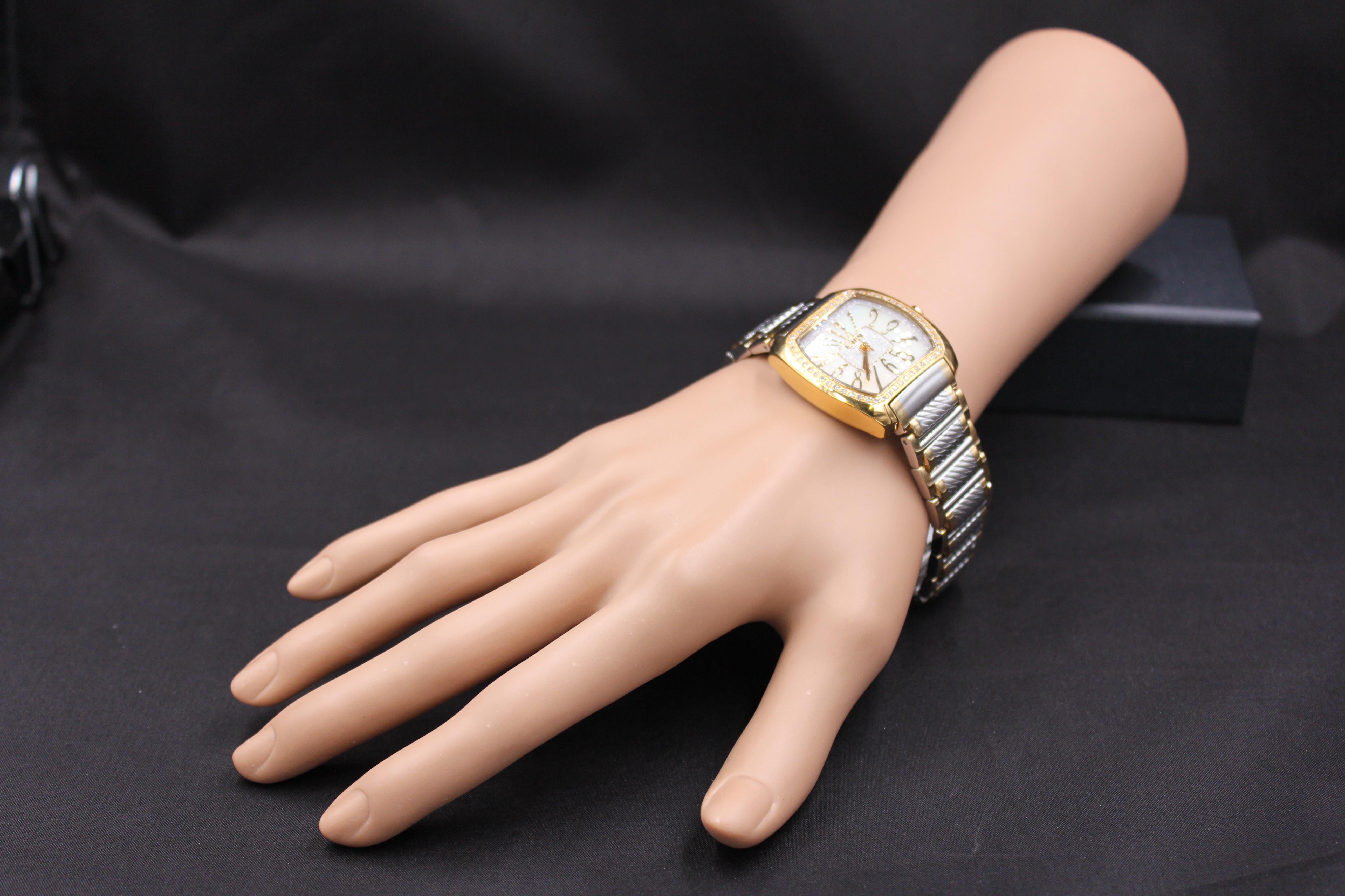 Saphire & Diamanten Pave Zifferblatt Luxus Schweizer Quarz Exotische Uhr (Gemischter Schliff) im Angebot