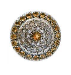 Sapphires, Diamonds, Rose Gold and Silver Retrò Earrings.