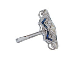 Sapphires, Diamonds, White Gold Ring.