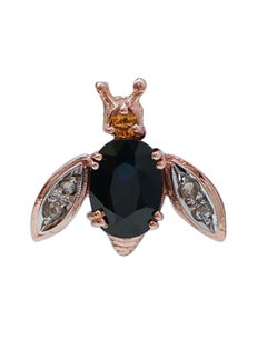 Sapphires, Topaz, Diamonds, Rose Gold and Silver Fly Earrings.