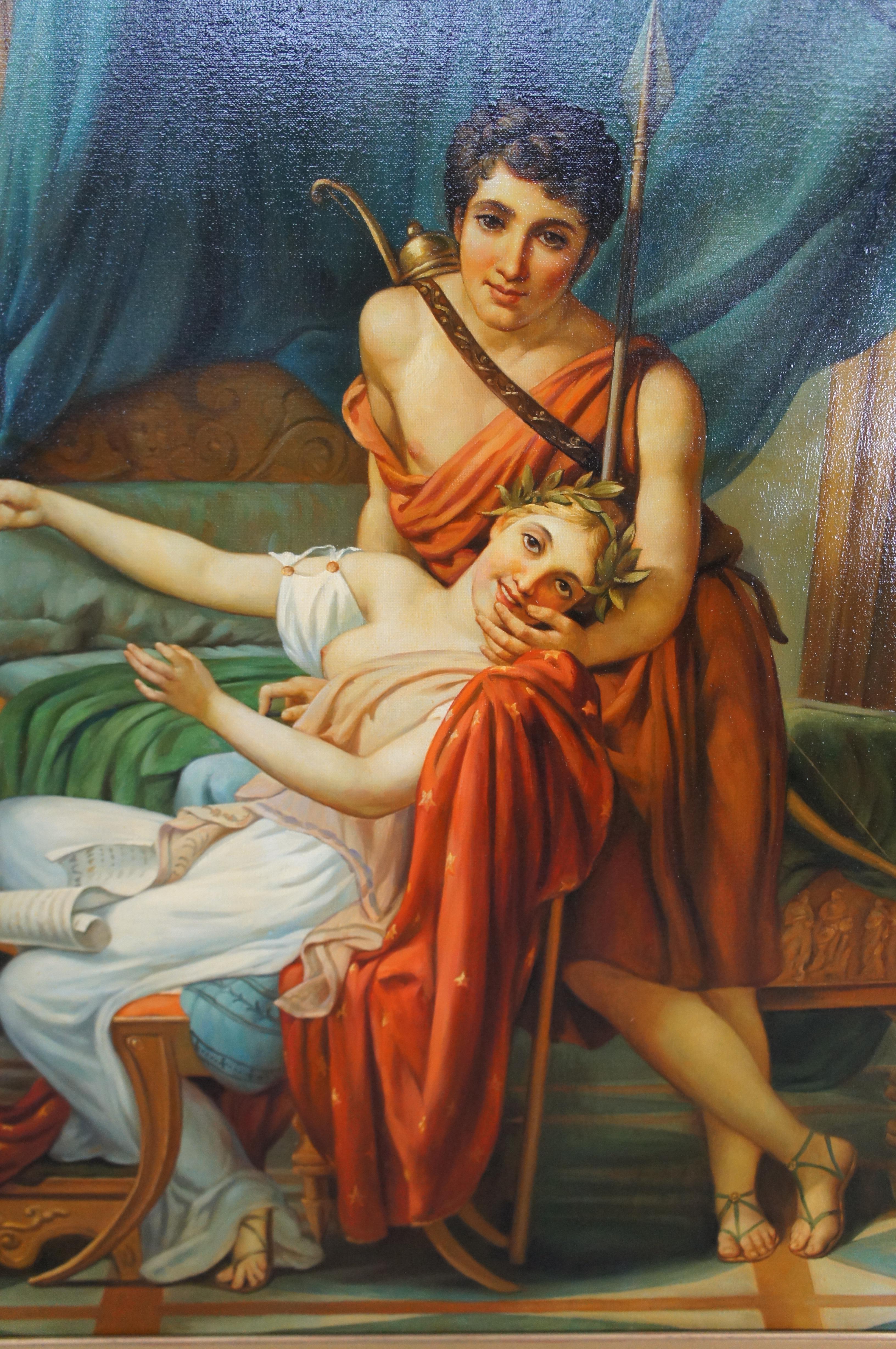 Canvas Sappho and Phaon Contemporary School Oil Painting After Jacques-Louis David 72
