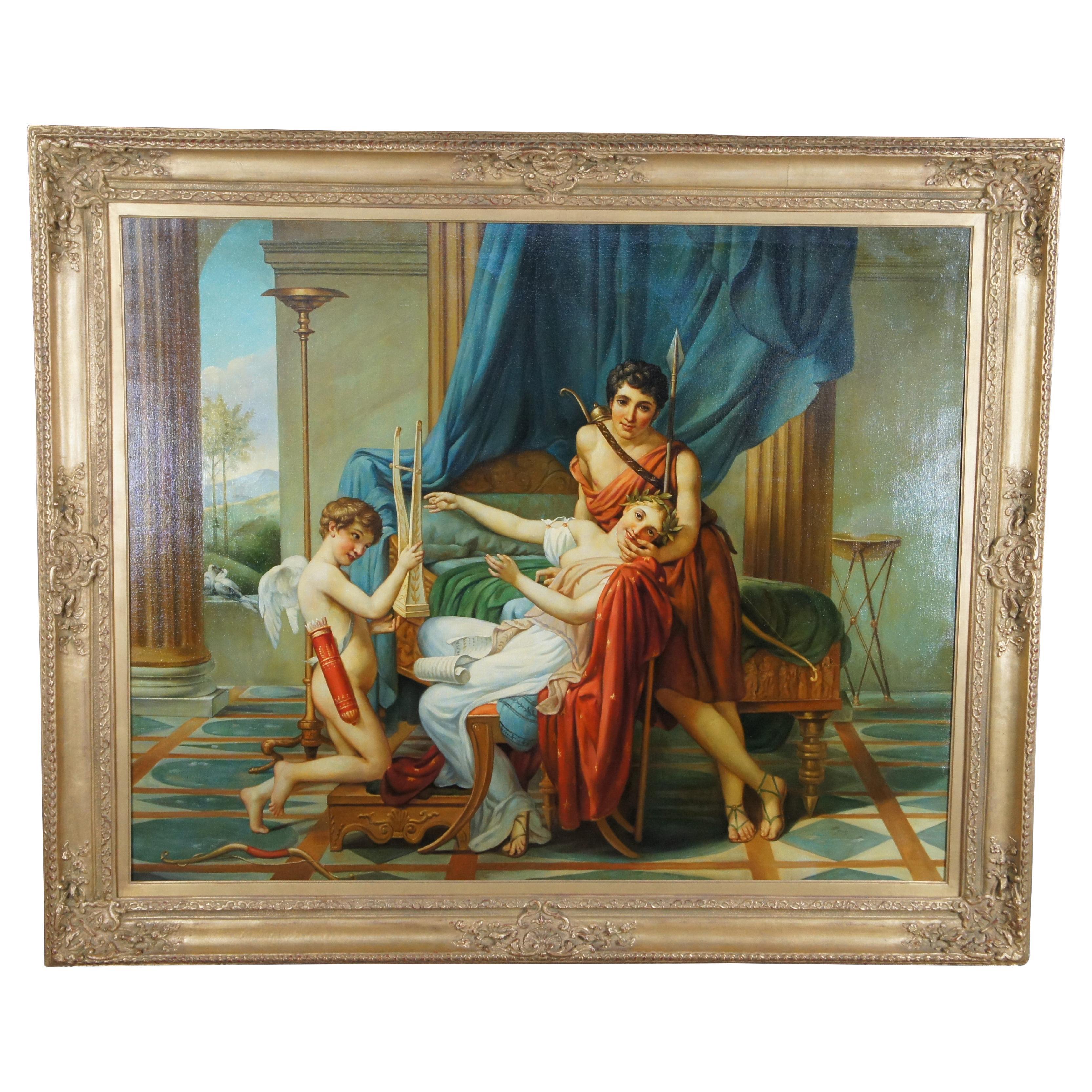 Sappho and Phaon Contemporary School Oil Painting After Jacques-Louis David 72"