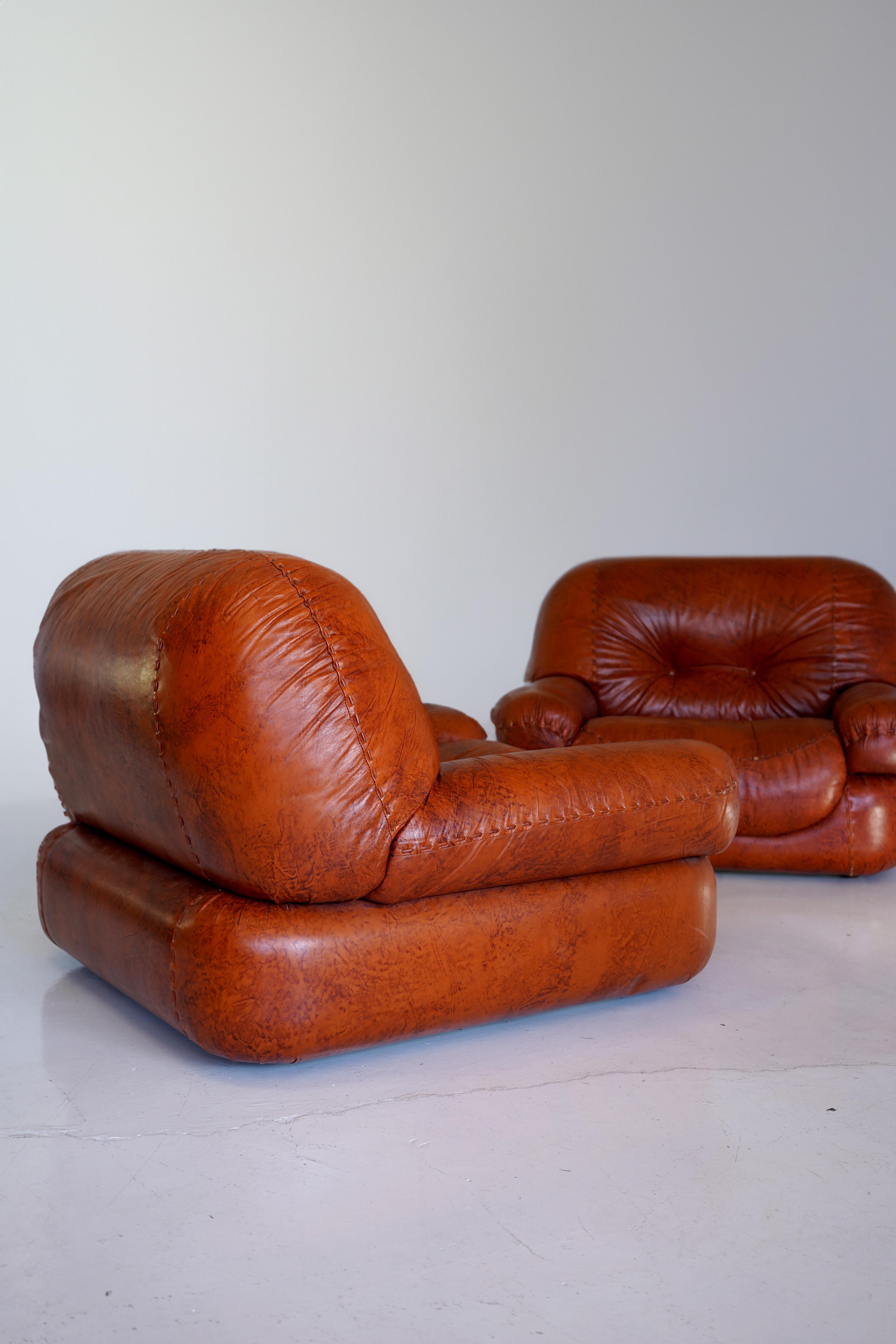 Space Age Sapporo Armchairs by Mobil Girgi, Italy 1970s For Sale