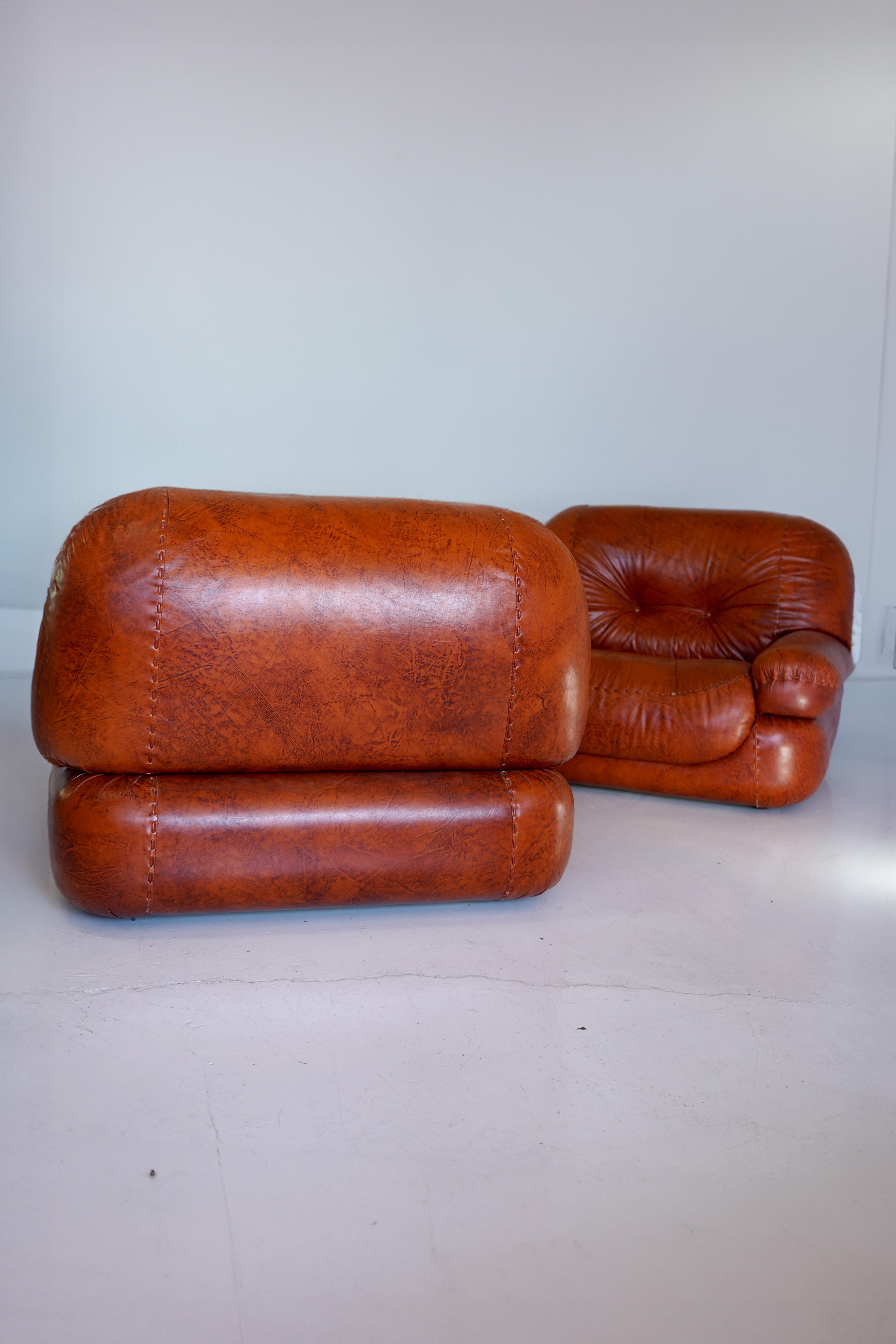 20th Century Sapporo Armchairs by Mobil Girgi, Italy 1970s For Sale