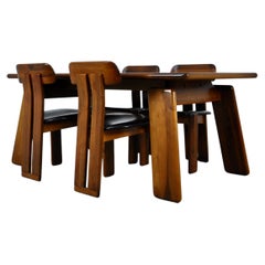 Sapporo" Dining Table and Four Chairs by Mario Marenco for Mobilgirgi, 1970s
