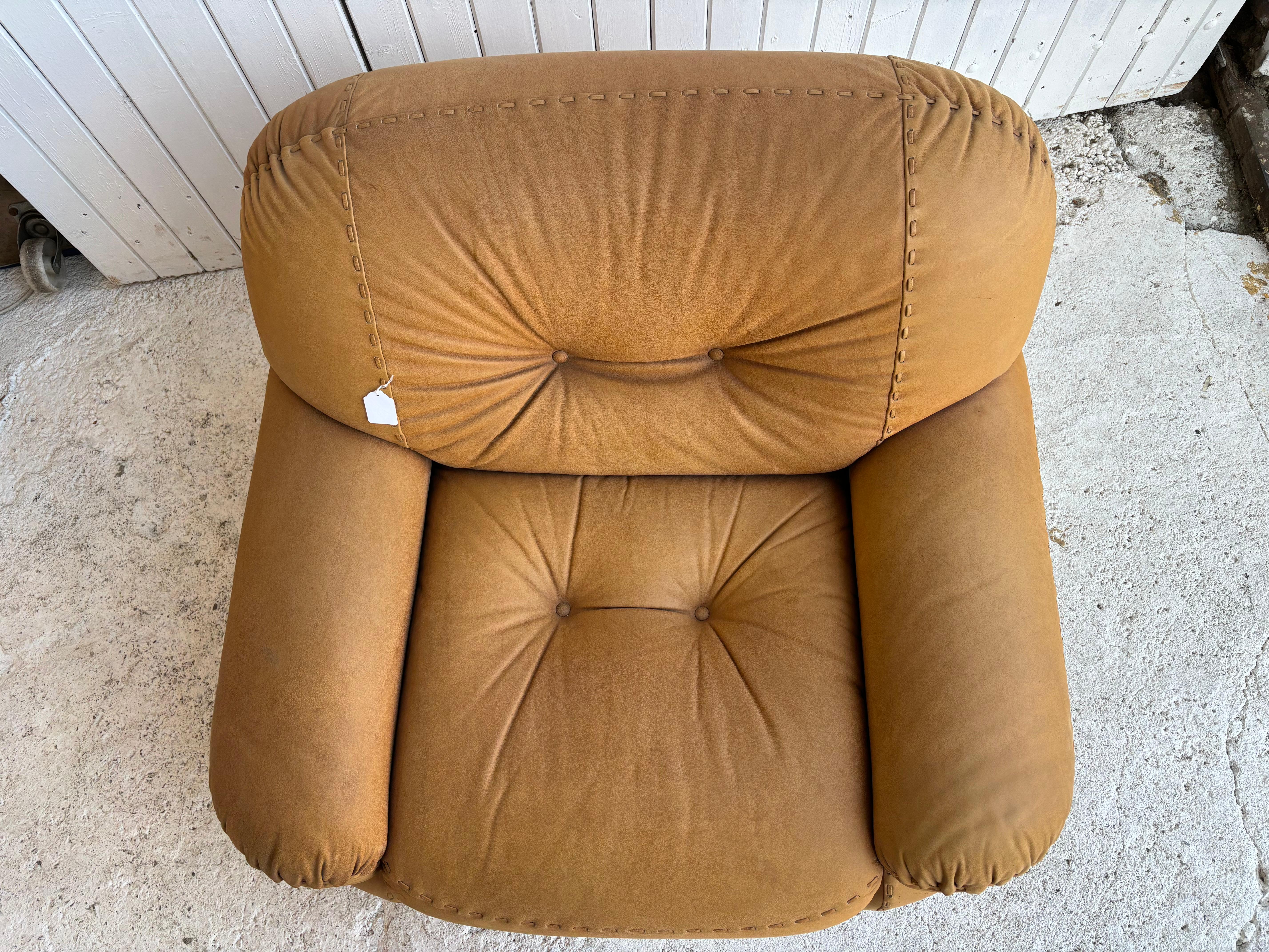 Sapporo Leather Chair by Mobel , 1970’s Italy 3