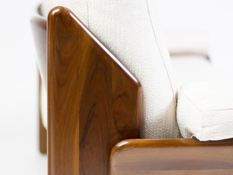 Italian Sapporo Walnut Sofa and Arm Chair by Mobil Girgi For Sale