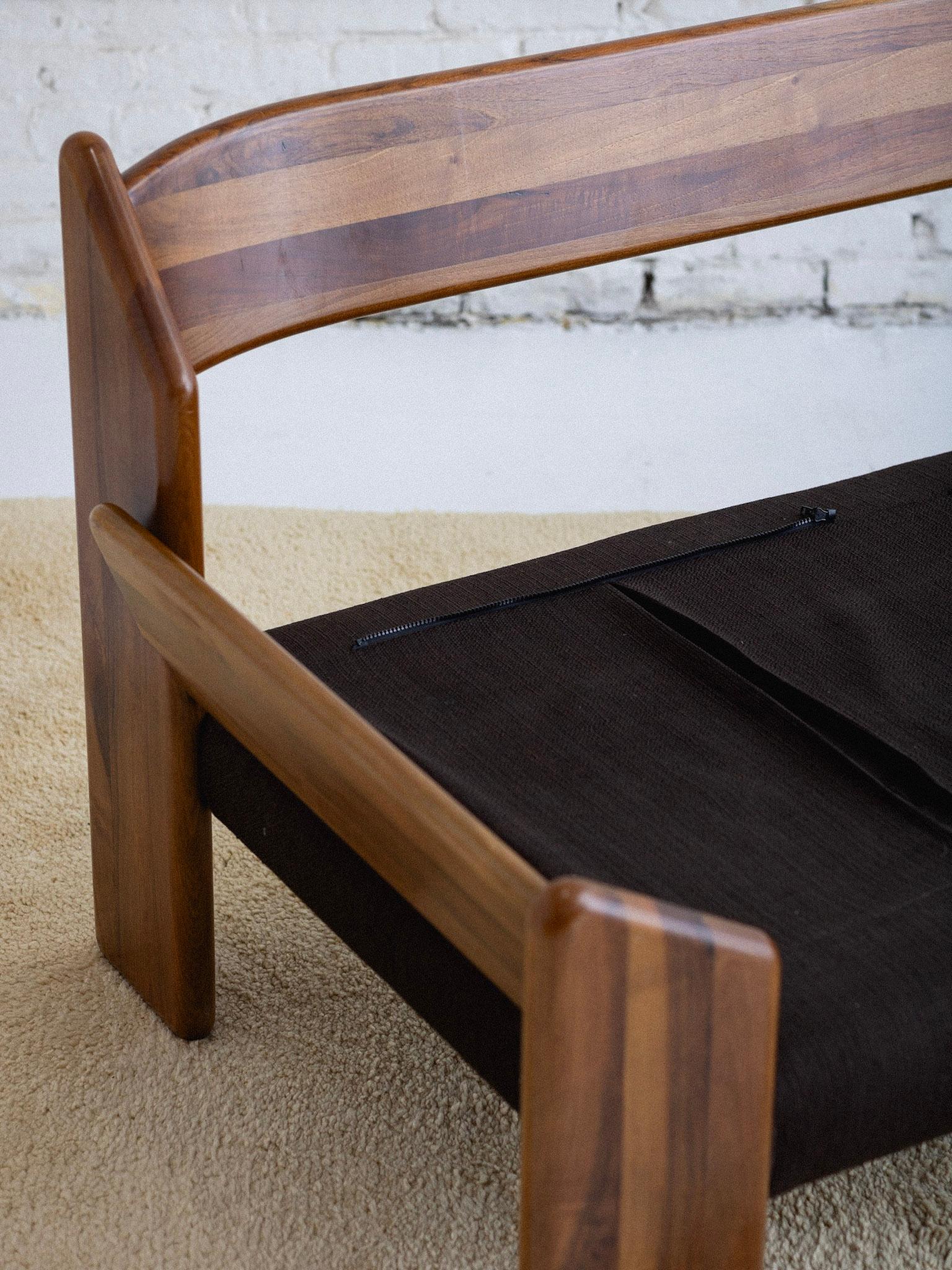 'Sapporo' Wood Frame 3 Seat Sofa by Mario Marenco for Mobil Girgi 8