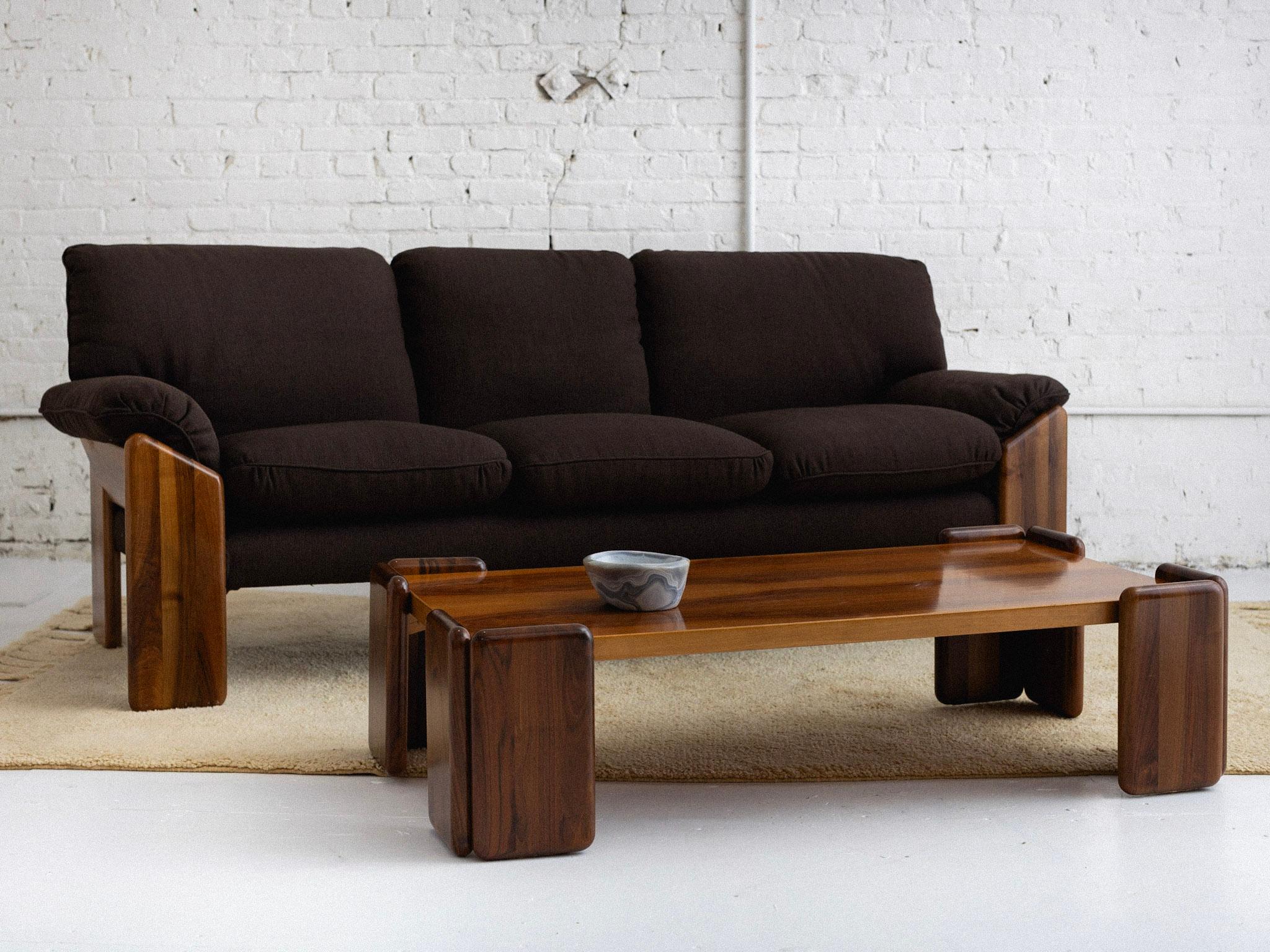 'Sapporo' Wood Frame 3 Seat Sofa by Mario Marenco for Mobil Girgi 9