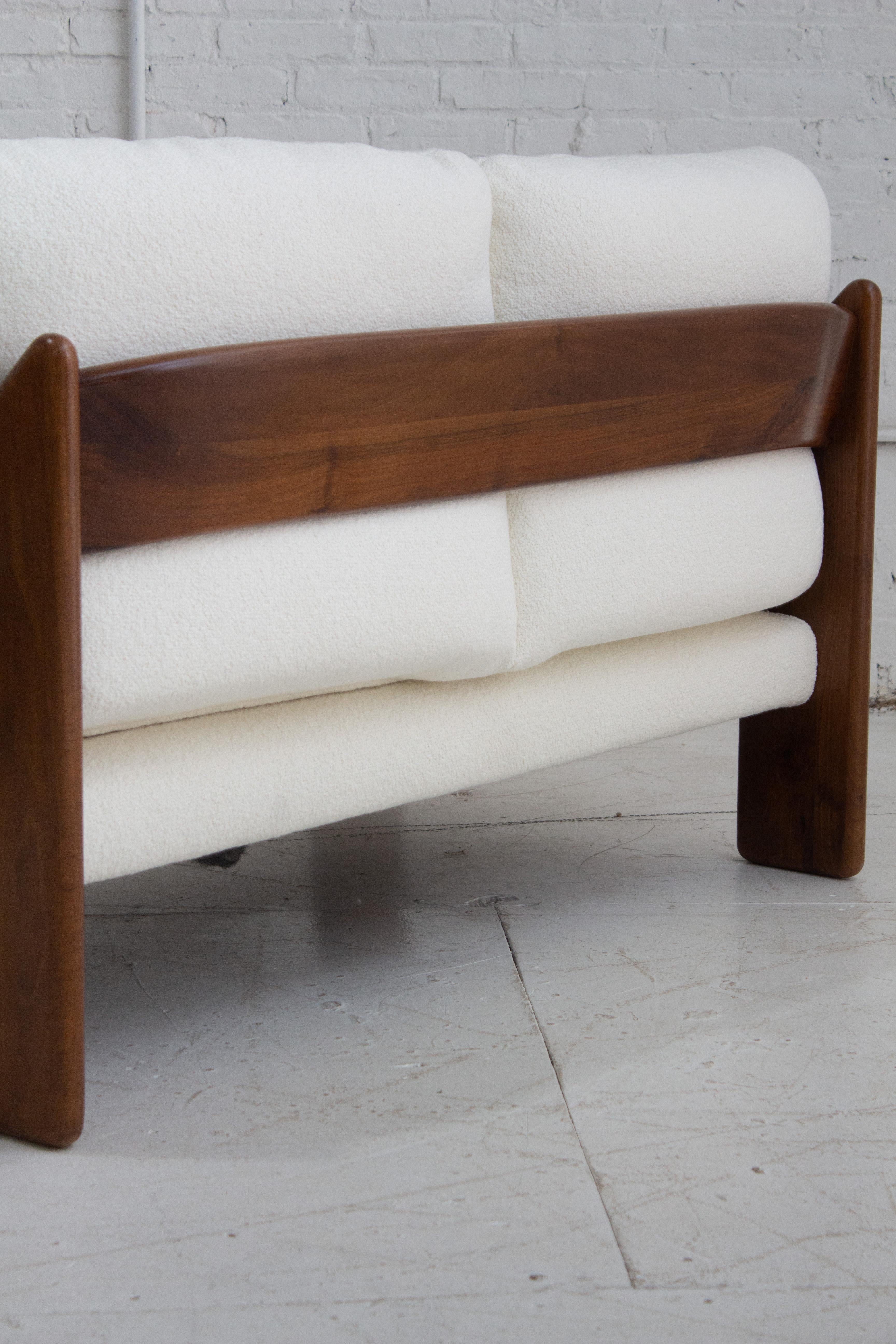'Sapporo' Wood Frame Two Seat Sofa by Mario Marenco for Mobil Girgi For Sale 3