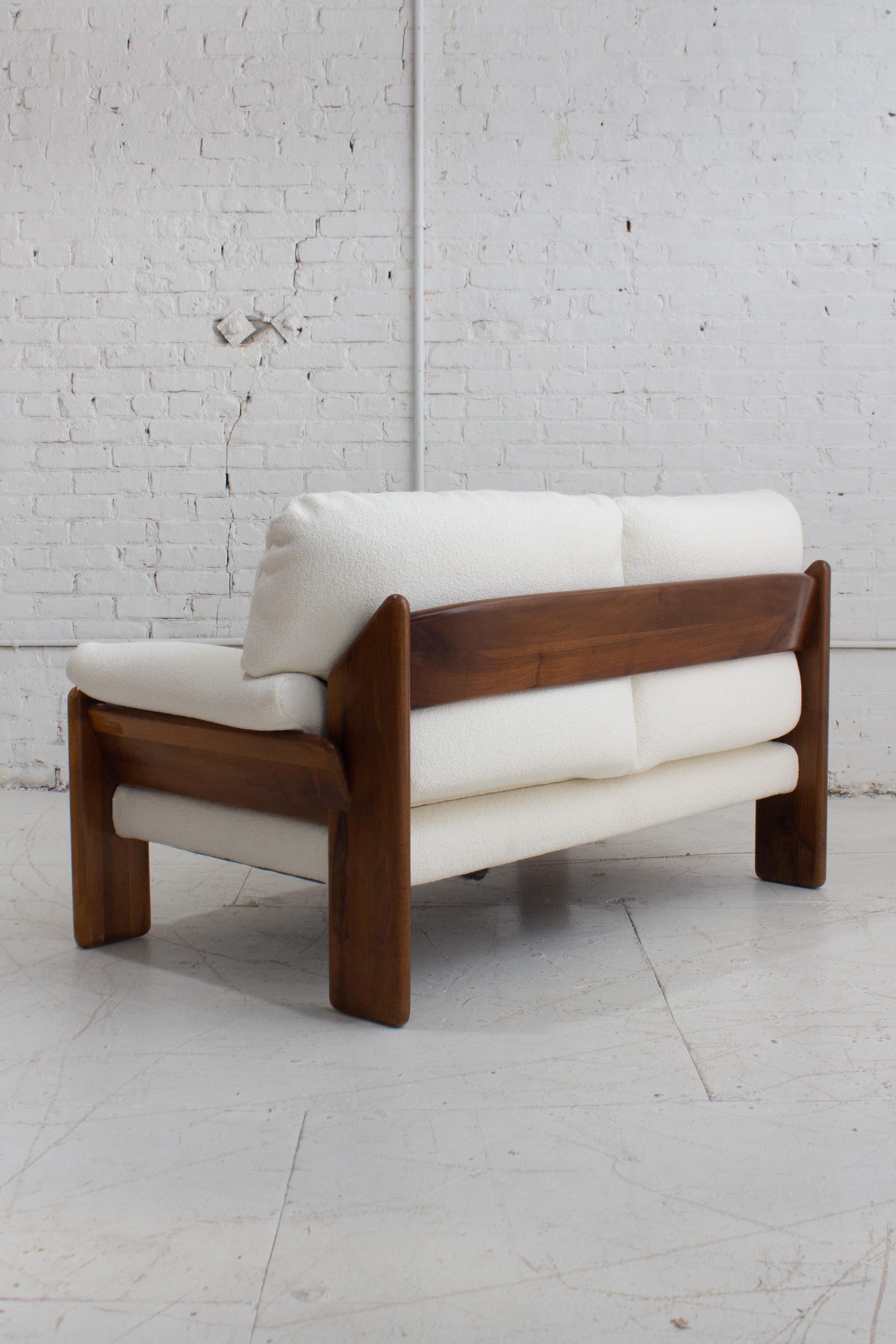 'Sapporo' Wood Frame Two Seat Sofa by Mario Marenco for Mobil Girgi For Sale 4