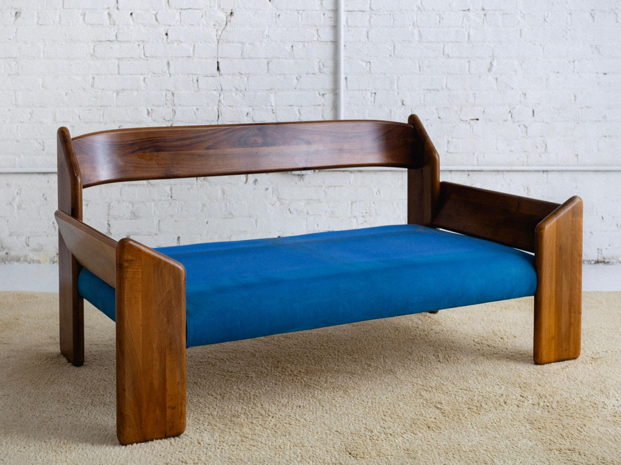 'Sapporo' Wood Frame Two Seat Sofa by Mario Marenco for Mobil Girgi 7
