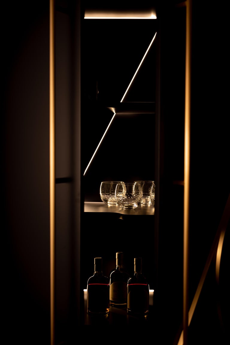 Portuguese Greenapple Bar Cabinet, Saqris Bar Cabinet, Black Cabinet,  Handmade in Portugal For Sale