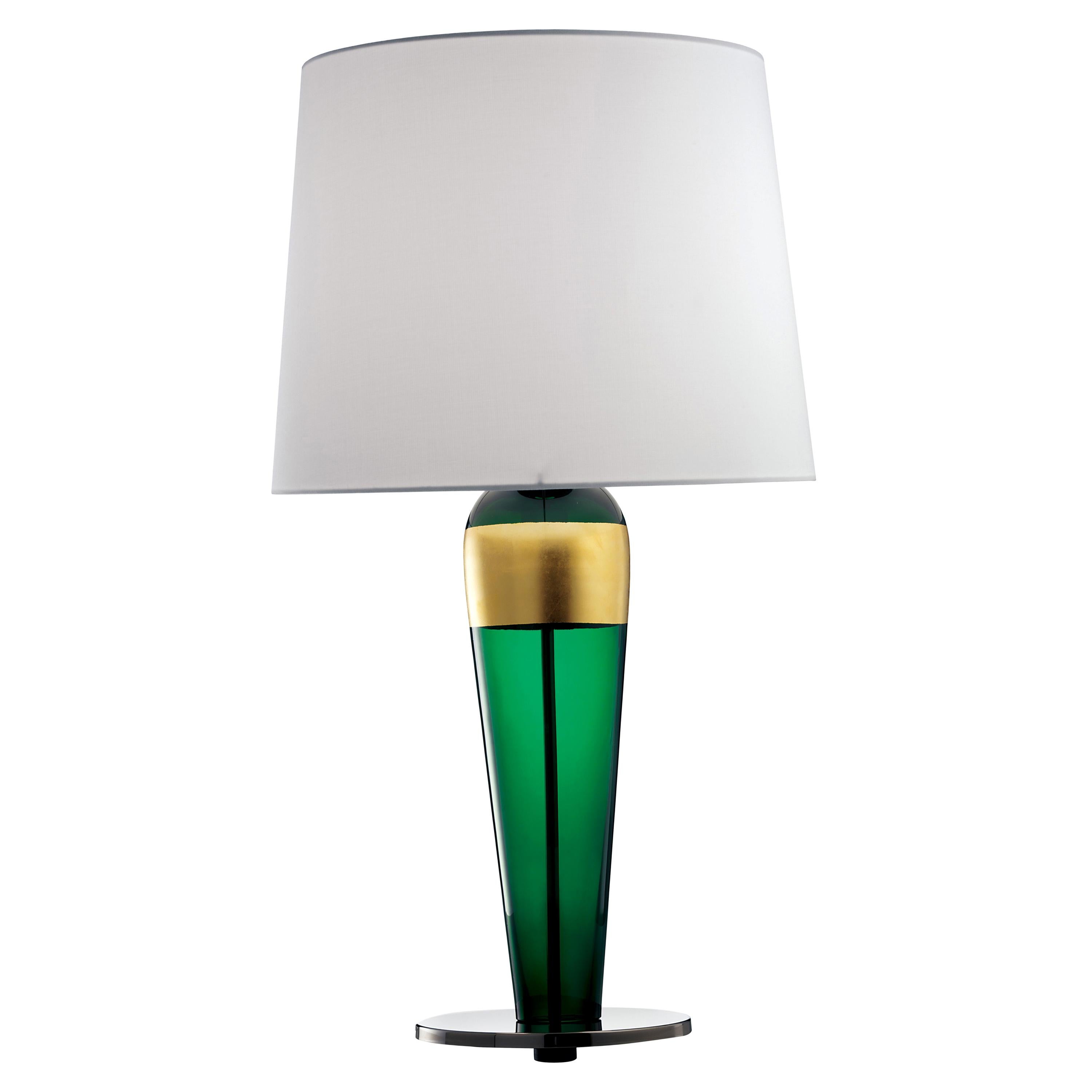 Sara 5574 Table Lamp in Glass with White Shade, by Barovier&Toso