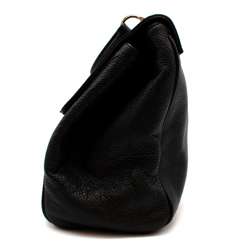 Women's or Men's Sara Battaglia Black Leather Lips Tote Bag
