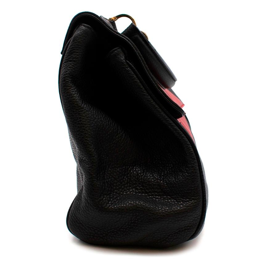 Sara Battaglia Black Leather Lips Tote Bag 1