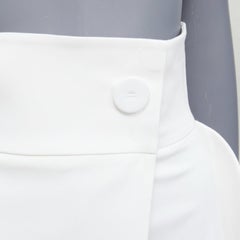 SARA BATTAGLIA white cotton blend structural balloon skirt IT36 XXS