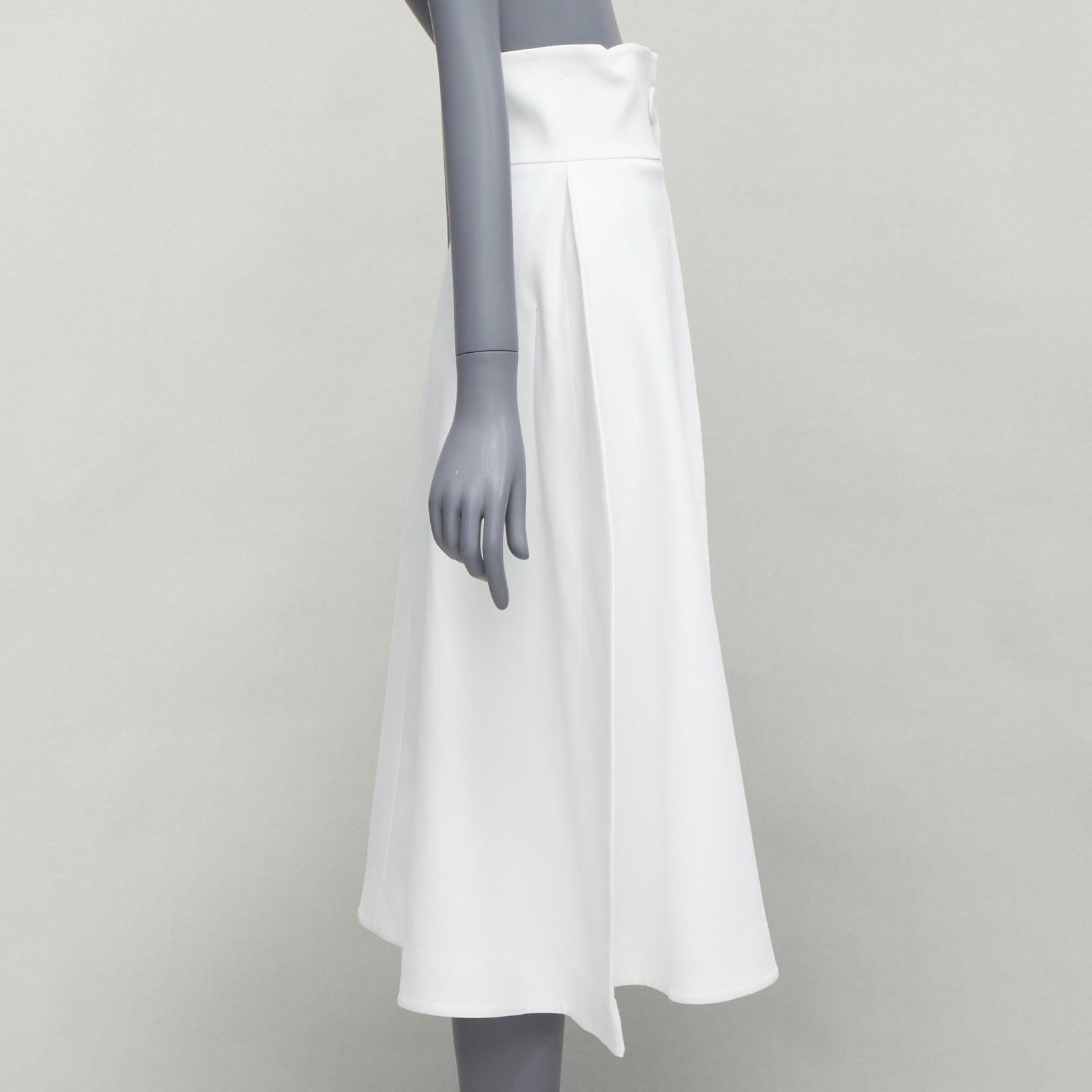 SARA BATTAGLIA white cotton blend structural balloon skirt IT36 XXS In Good Condition For Sale In Hong Kong, NT