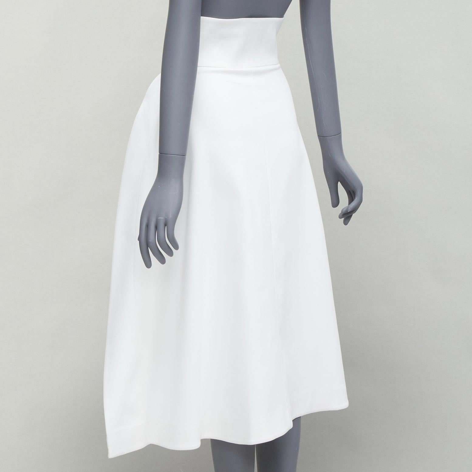 SARA BATTAGLIA white cotton blend structural balloon skirt IT36 XXS For Sale 1