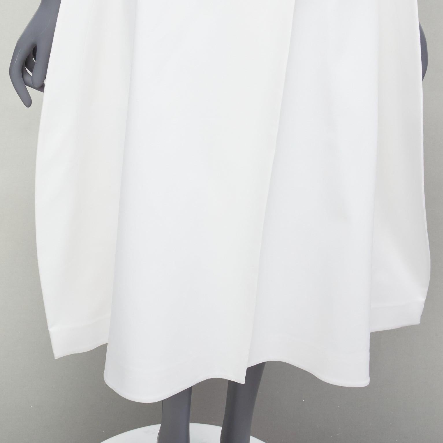 SARA BATTAGLIA white cotton blend structural balloon skirt IT36 XXS For Sale 2