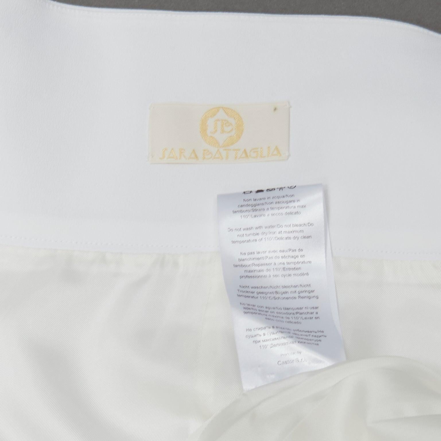 SARA BATTAGLIA white cotton blend structural balloon skirt IT36 XXS For Sale 3