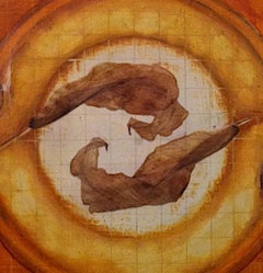 Sin título (2 pétalos de lirio) : Obra de arte encáustica