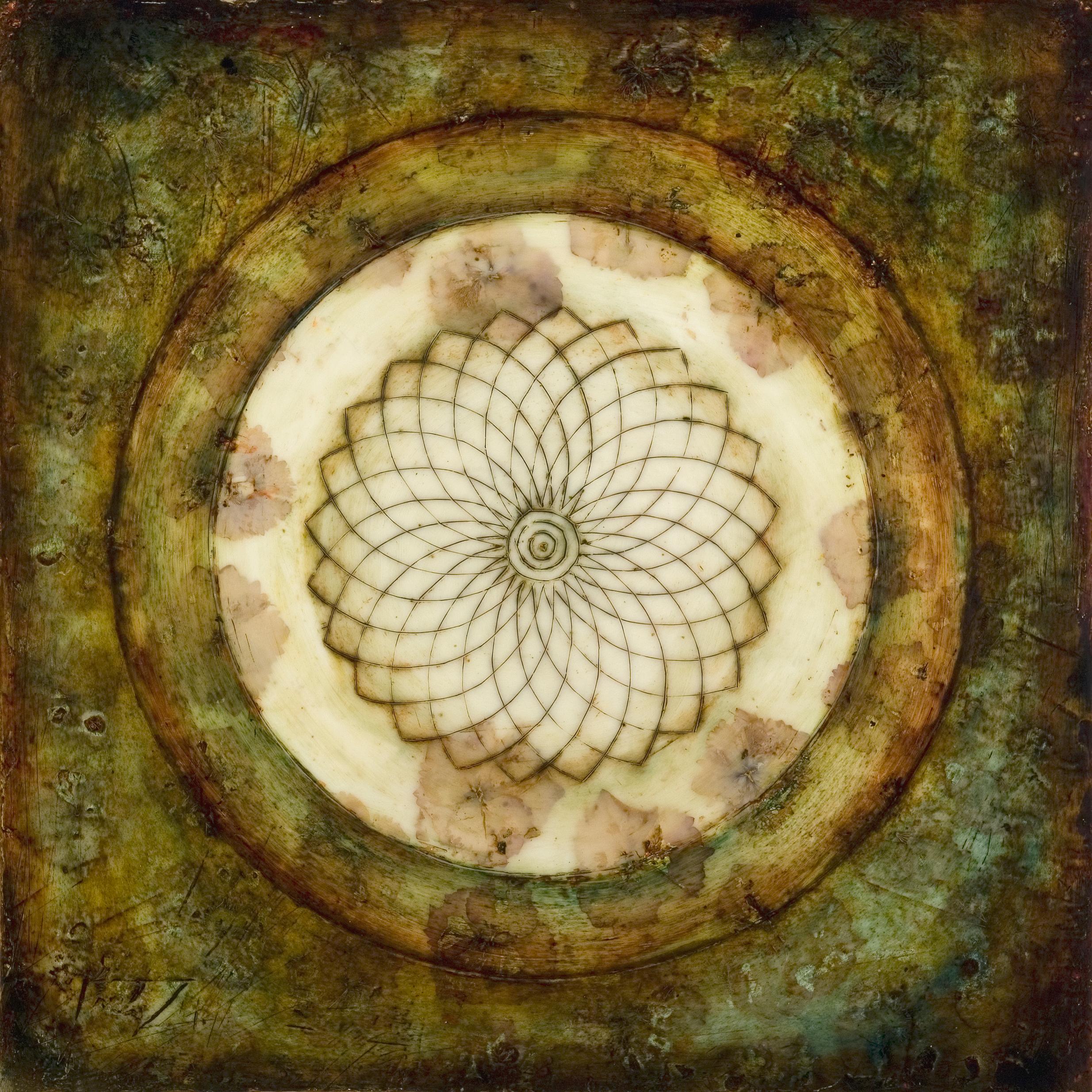 Untitled (Hydrangea) : Encaustic work of art