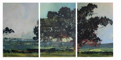 Every Tree I Have Ever Seen, triptych of oil paintings by Sara Dudman RWA